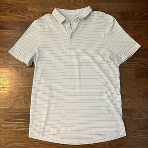 Lululemon- Men's Striped Polo Shirt - Light Gray